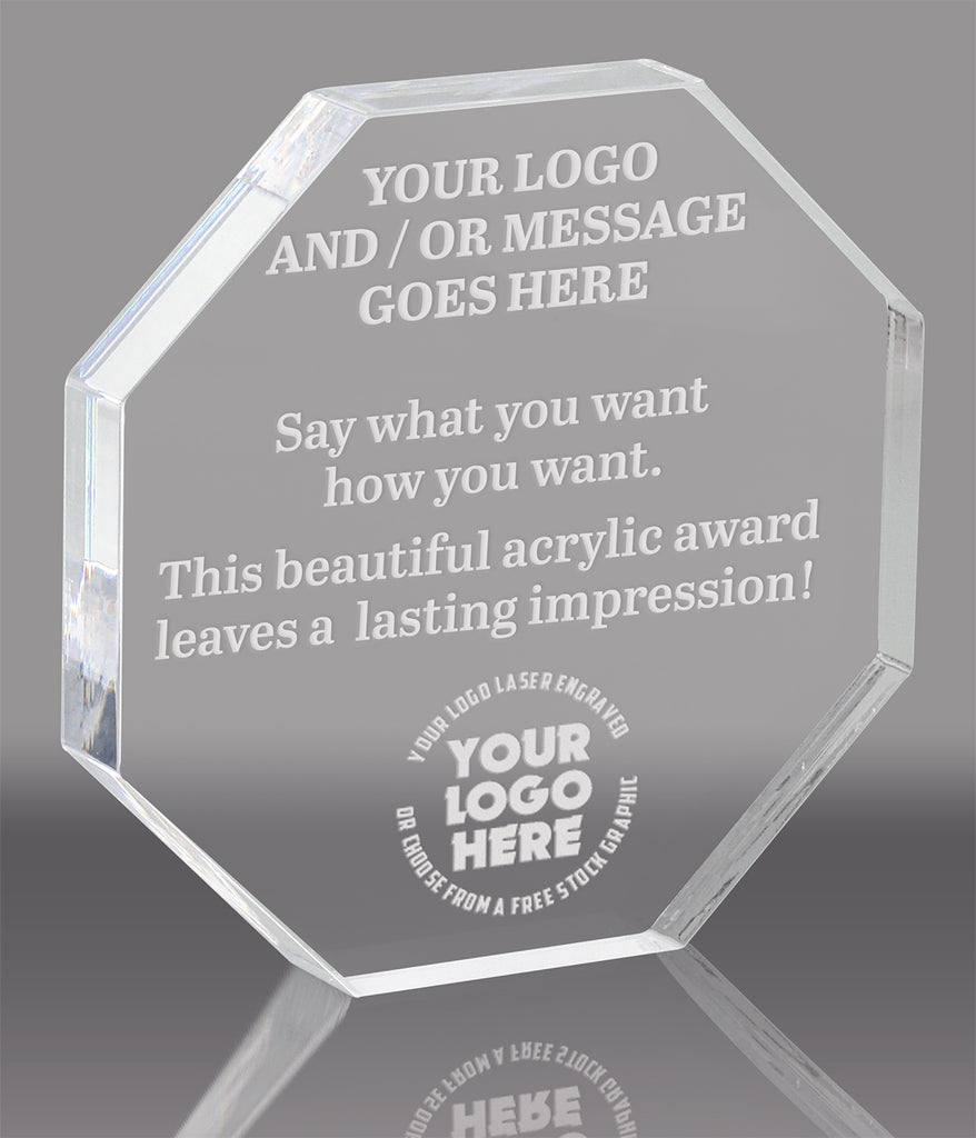 Octagon Acrylic Award- 6 inch [AOCT-6-Q]