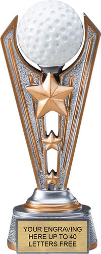 Golf Triple-Star Victory Resin Trophy [RMV8-GL]