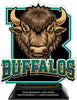 Buffalos Mascot Colorix-T Acrylic Trophy - 8.25 inch Teal [TACR8-MSCT-BUF-TEAL-Q]