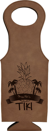 Dark Brown Leatherette Wine Bag  [WNHJ-217]