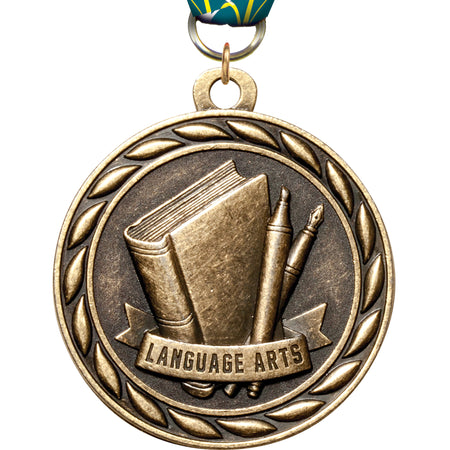 2" Language Arts Scholastic Medal- Gold [MM3KN2-ELA]
