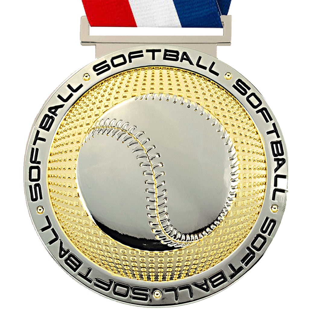 3.25" Softball Dual Plated Diecast Medal [MSDP3-SB]