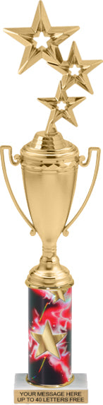 14 & 16 inch Blaze Column Trophy with Cup & Figure