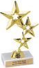 Gold Triple Star figure on Marble Base [TS420-G]