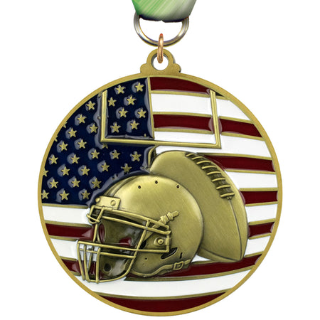 2.75" Football Patriotic Medal [MSUS2-FB]