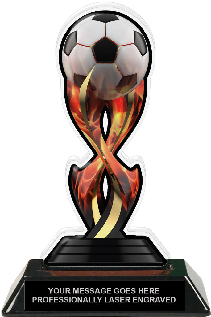 Soccer Tribal Flames Colorix Acrylic Trophy- 7 inch [TACR7-TF-SC-Q]