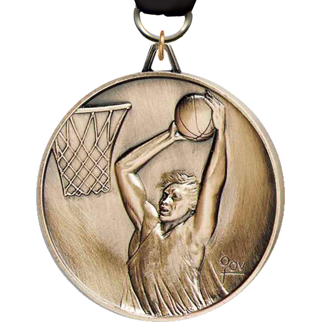 2.5 inch Premium Satin Finish Medal - Basketball [MF92-BKM]