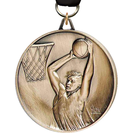 2.5 inch Premium Satin Finish Medal - Basketball [MF92-BKM]