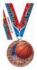 Basketball Blasting Stars Medal - 2.25 inch [MSSB2-BK]