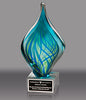 Blue & Green Twist Art Glass Award 8.75