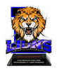 Lion Mascot Colorix-T Acrylic Trophy- 8.25 inch [TACR8-MSCT-LION-Q]