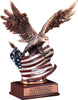 Resin Eagle with American Flag - 15.5 inch [RM166EG]