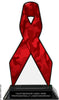 Camouflage Red Ribbon Colorix-T Acrylic Trophy - 8 inch [TACR8-RBN-CMO-RED-Q]