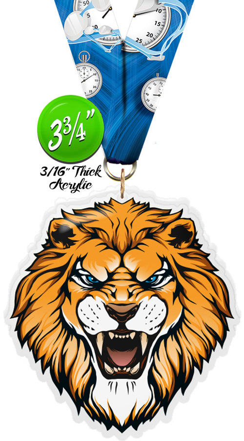 Lion Mascot Colorix-M Acrylic Medal [MACR375-LION-Q]