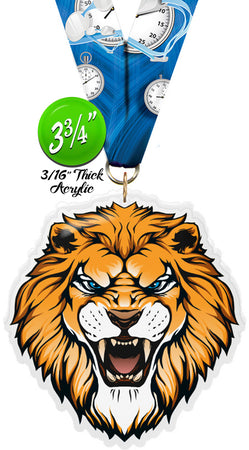 Lion Mascot Colorix-M Acrylic Medal [MACR375-LION-Q]