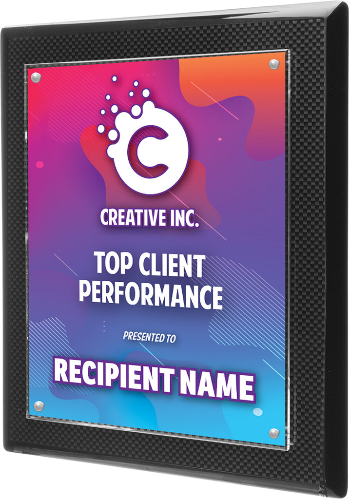 Full Color Carbon Fiber Floating Acrylic Plaque- 8x10 [PAJCB-810-FC]