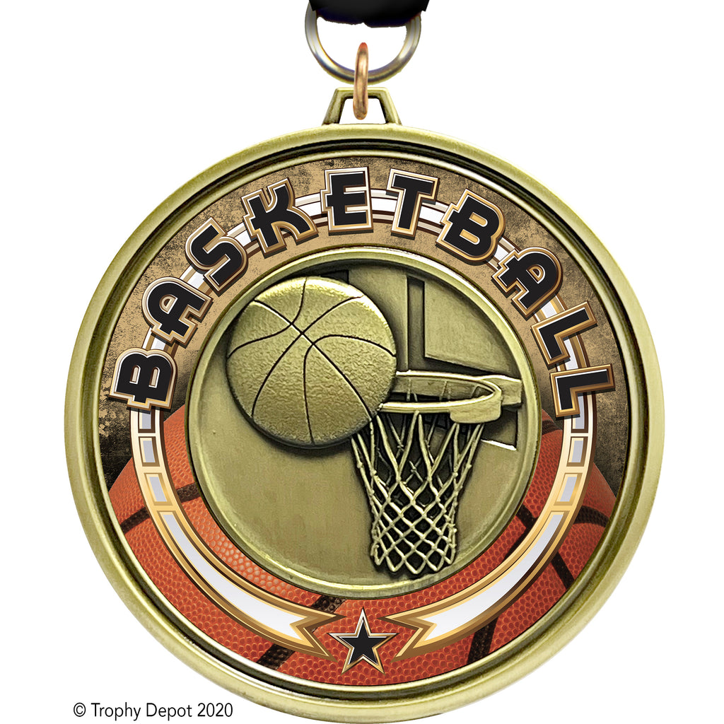 3" Eclipse Insert Medal - Basketball - TD Exclusive! [MEL1-BK]