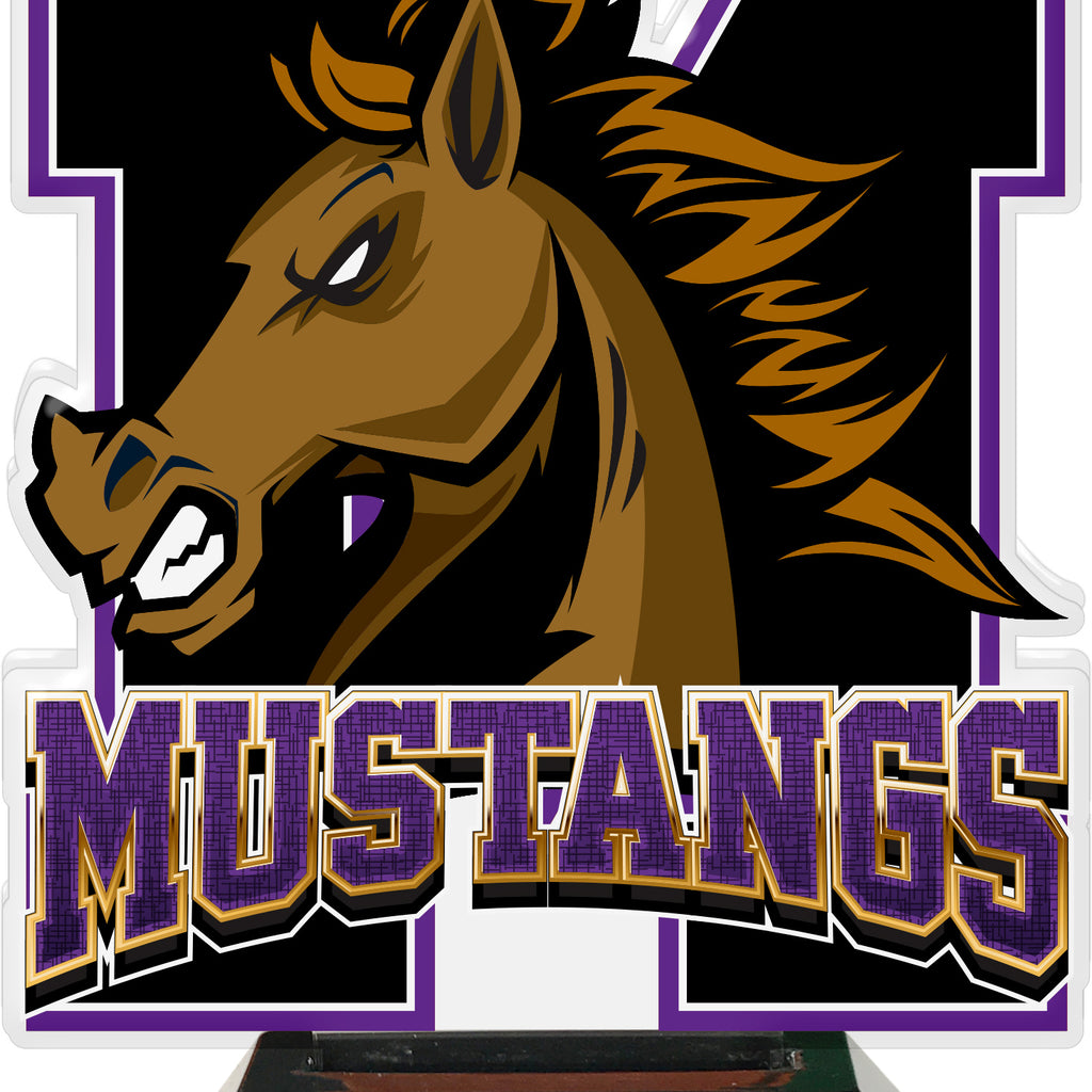 Mustangs Mascot Colorix-T Acrylic Trophies - Purple