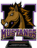 Mustangs Mascot Colorix-T Acrylic Trophy - 8.25 inch Purple [TACR8-MSCT-MSTG-PRP-Q]