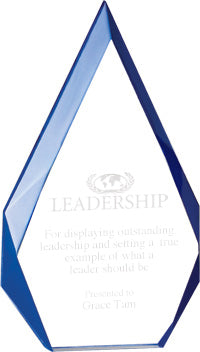 Flame Series Clear Acrylic Award with Blue Accented Bevels [AT748-7]