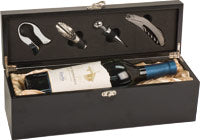 Matte Black Finish Single Wine Presentation Box with Tools Gift Set [GJ-WBX21]