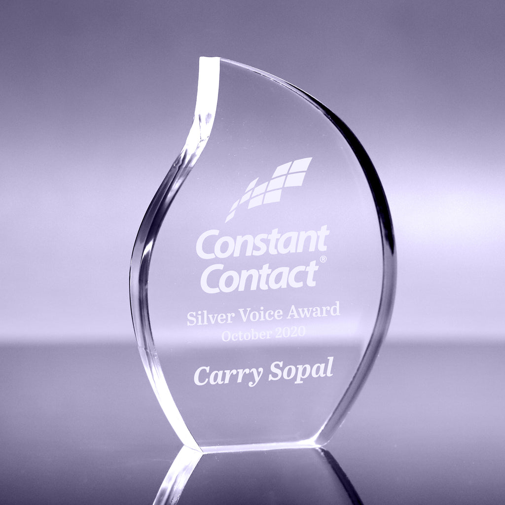 1 inch Thick Acrylic Flame Awards - Engraved