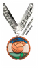 Volleyball Epoxy Color Medal - Gold [MEC2-VB-G]