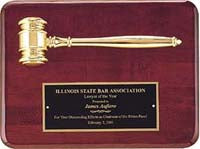 Rosewood Stained Plaque with Metal Gavel [TDG3751]