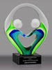 Hand in Hand Teamwork Art Glass Award 7.5