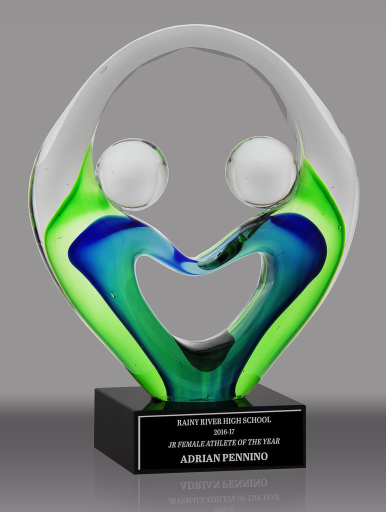 Hand in Hand Teamwork Art Glass Award 7.5" AGM58