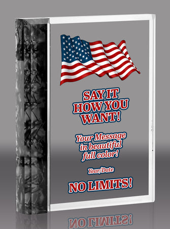 Black Full Color Pearl Edge Plaque- 7 x 5.5 inch [ARBPEP-7-BLK-FC]