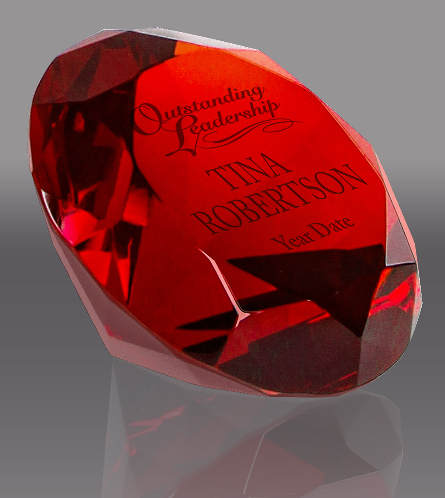 Ruby Crystal Diamond Paperweight - 3.15 inch [CTDIA-SM-RED-X]