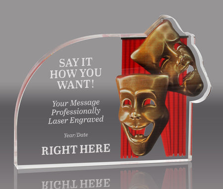 Drama Masks Acrylic Award- 6.5 x 4.75 inch [ADRM-65-Q]