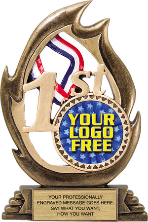 1st Place Flame Color Resin Custom Insert Trophy [RXMFC7-1ST]