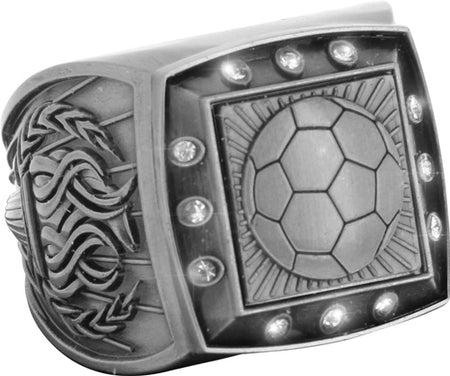 Championship Ring with Activity Insert- Soccer Silver [RGSJ-S-12ST-SC]