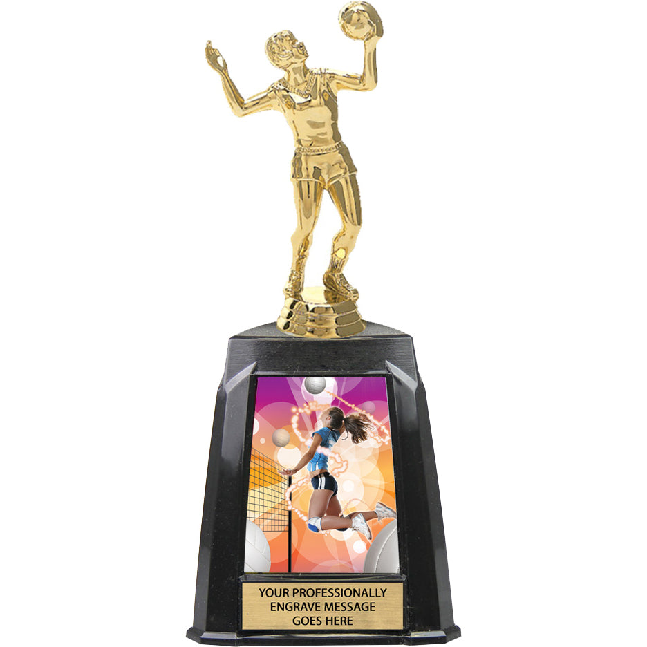 Volleyball Female Exclusive Tri-Tower Trophy - 10 inch [TRTWR10-VBF]