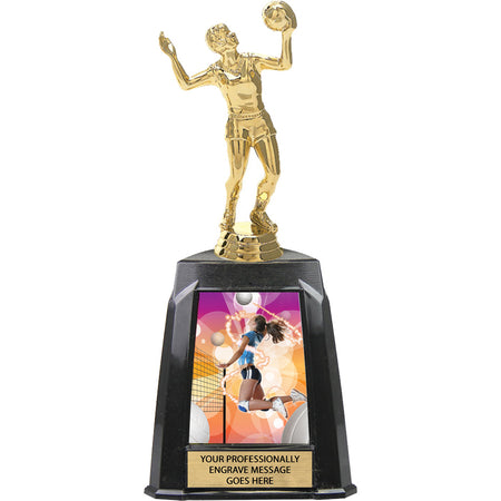 Volleyball Female Exclusive Tri-Tower Trophy - 10 inch [TRTWR10-VBF]