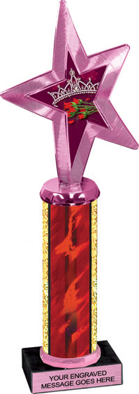 Exclusive Pink Star Insert Column Trophy [TWS13P]
