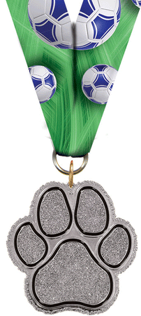 Glitter Paw Medal- Silver [MGPAW2-S]