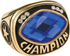 Blue Cut Glass Champion Ring- Gold [RNGJ6-BLU-G]