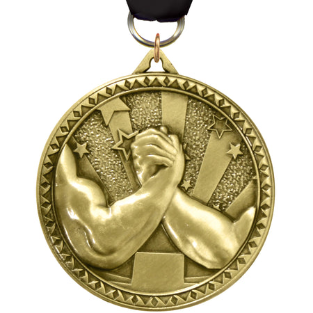 2" Arm Wrestling Ultra-Impact 3-D Medal [MDTD2-ARMWS-G]