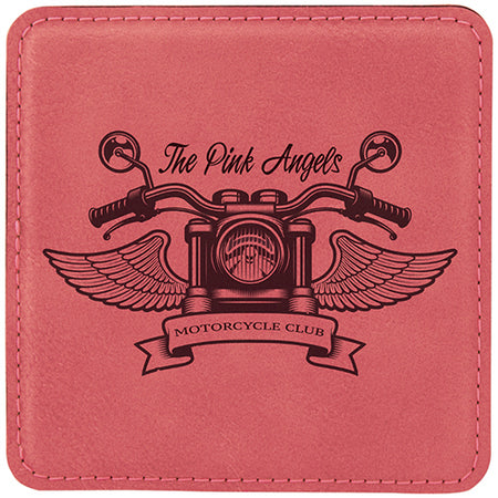 Pink Square Leatherette Coaster [CSTJSQ-381]