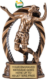 Volleyball Female Star Flame Resin Trophy [RSF7-VBF]