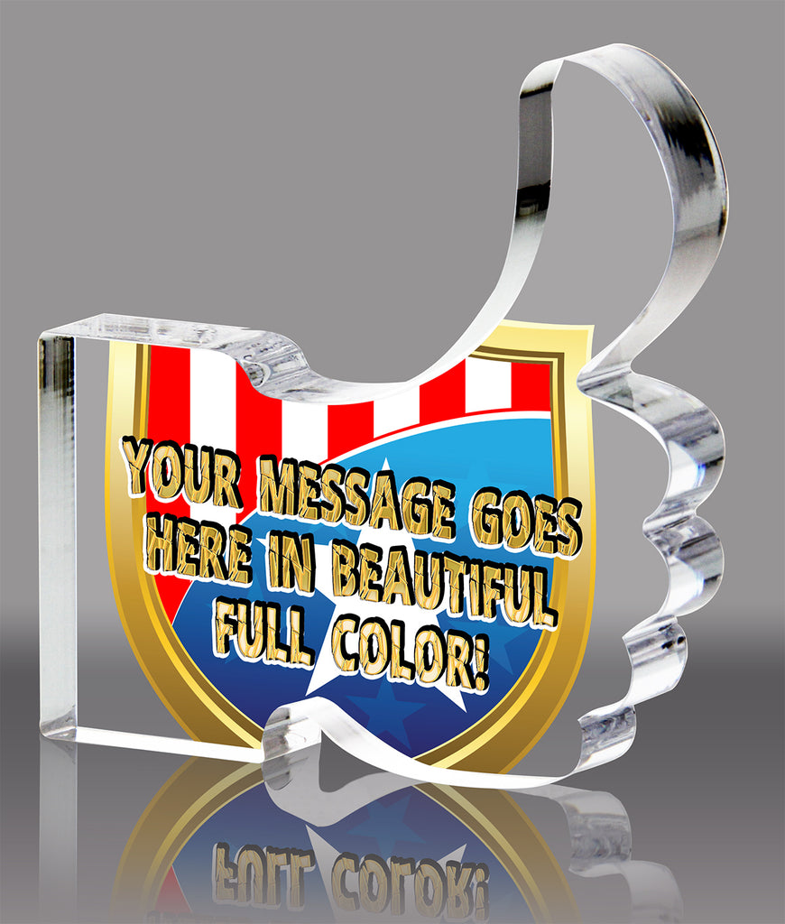Comic Thumbs Up Full Color Acrylic Block- 5.25 inch [A75THM-5-FC-Q]