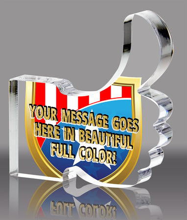 Comic Thumbs Up Full Color Acrylic Block- 5.25 inch [A75THM-5-FC-Q]
