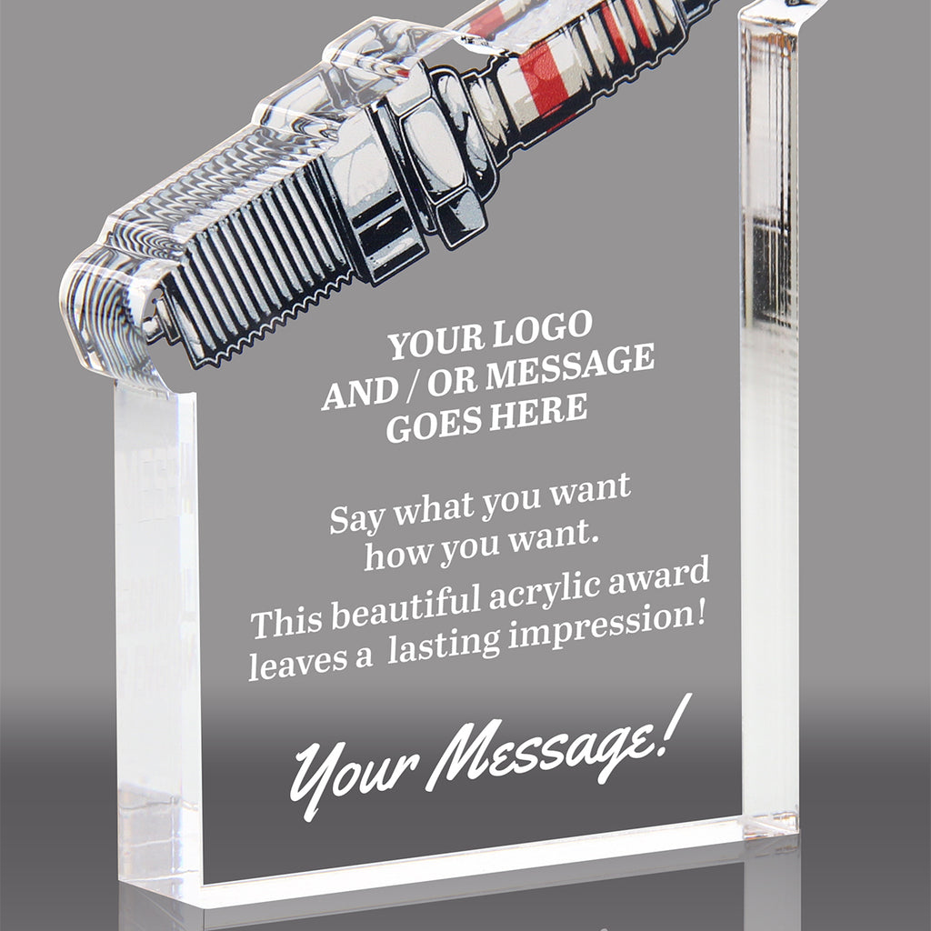 1 inch Thick Spark Plug Acrylic Awards
