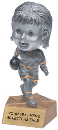 Bowling Bobblehead Jr. Resin Trophy - Female [BHJR-BWF]