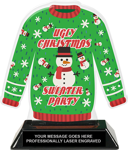 Ugly Christmas Sweater Party Colorix-T Acrylic Trophies
