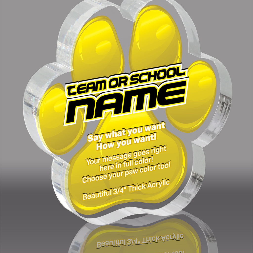 3/4 inch Yellow Acrylic ColorPaws