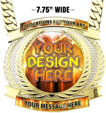 7.75 inch Wide Custom Metal Champion Chain [CXCSDP7]
